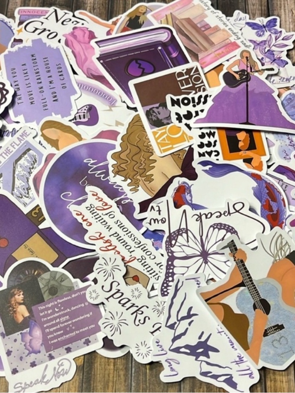 5for$10 Purple Aesthetic Singer Taylor Swift Swiftie 50Pc Stickers Notebook